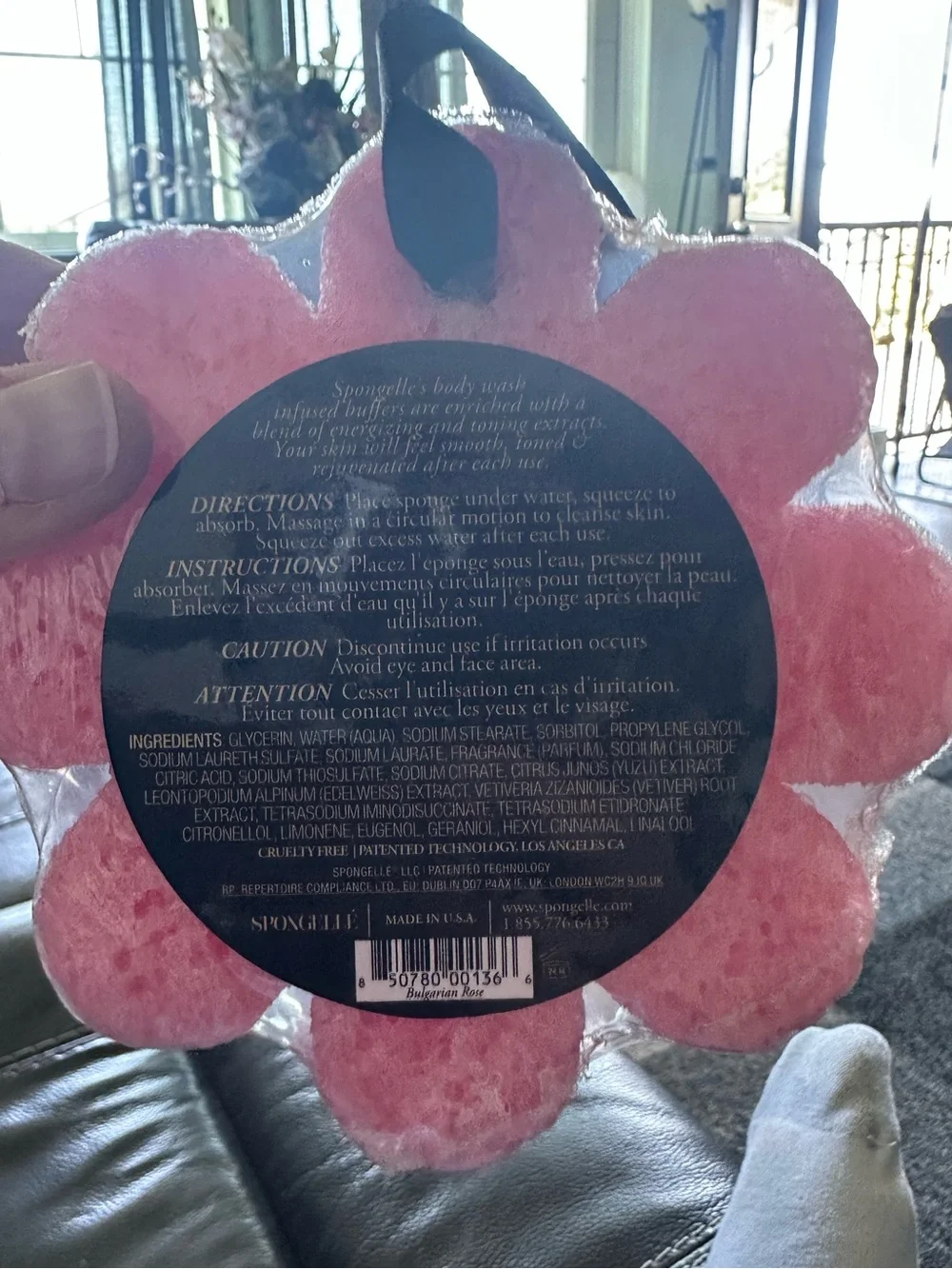 Spongelle NEW Bulgarian Rose Pink Flower Body Buffer